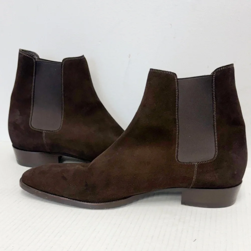 Saint Laurent Brown suede Chelsea Boots